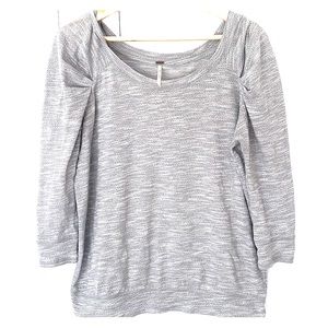 Free People light Grey 3/4 shirt